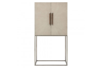 Theodore Alexander™ Travers Bar Cabinet - Mangrove, Overcast and Polished Nickel Finish