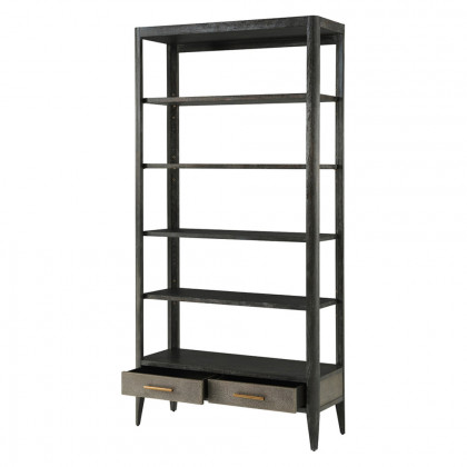 Theodore Alexander Driscoll Shelving Etagere - Rowan, Tempest/Brass