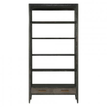 Theodore Alexander Driscoll Shelving Etagere - Rowan, Tempest/Brass