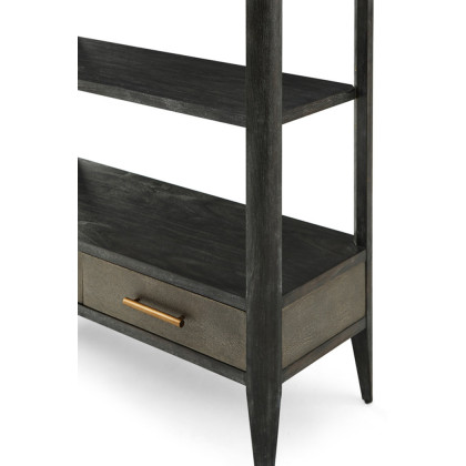 Theodore Alexander Driscoll Shelving Etagere - Rowan, Tempest/Brass