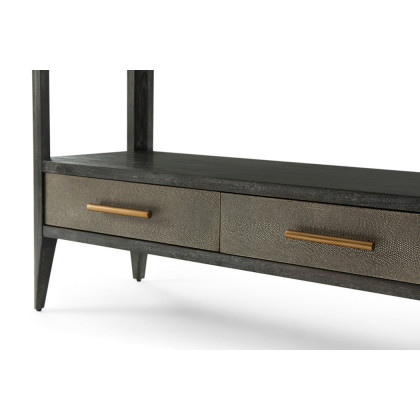 Theodore Alexander Driscoll Shelving Etagere - Rowan, Tempest/Brass