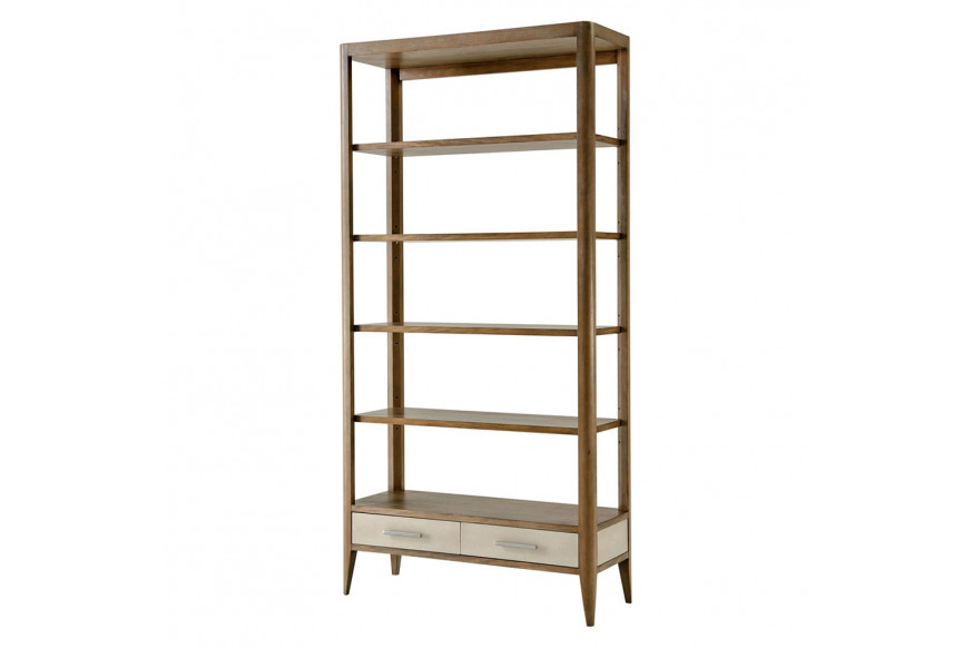 Theodore Alexander™ Driscoll Shelving Etagère - Mangrove, Overcast and Nickel Finish