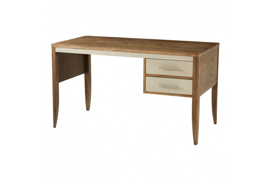 Theodore Alexander™ Fitzgerald Writing Table - Mangrove, Overcast and Nickel Finish