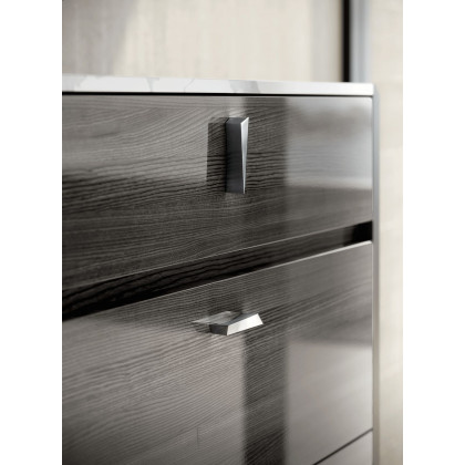 Tomasella - Vulcano 6-Drawer Double Dresser in Gray Oak/High Gloss, Wood