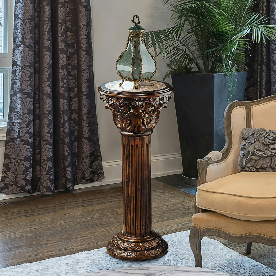 Toscano Imperia Large Inlaid Column - Cherry, Marble