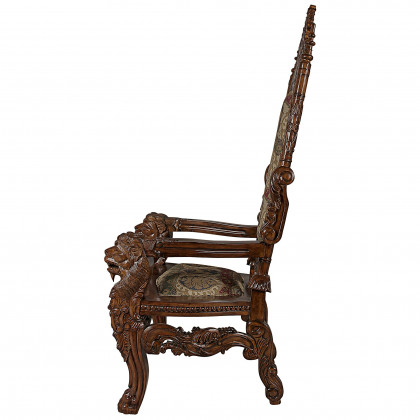 Toscano The Lord Raffles Lion Throne Chair - Fabric