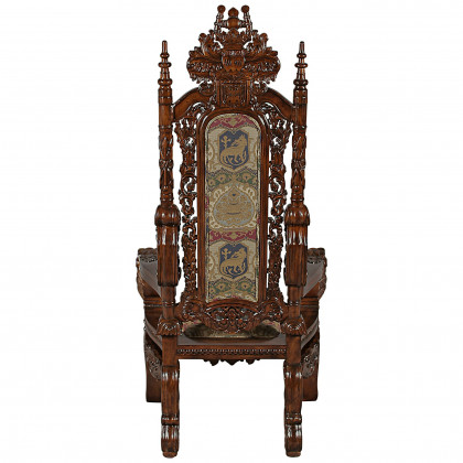 Toscano The Lord Raffles Lion Throne Chair - Fabric