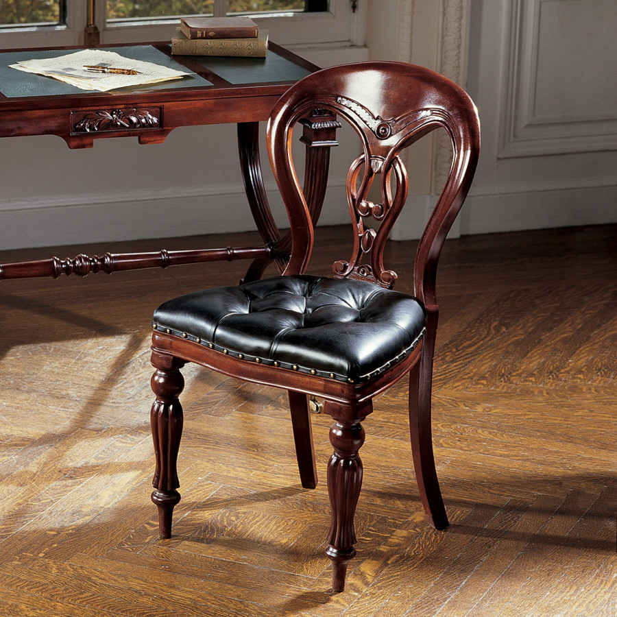 Toscano - Simsbury Manor Side Chair in Leather/Mahogany
