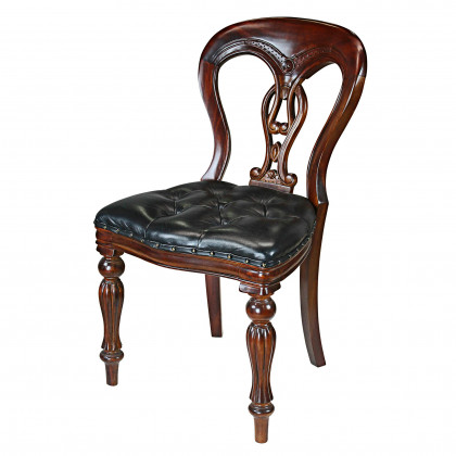 Toscano - Simsbury Manor Side Chair in Leather/Mahogany