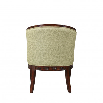Toscano - Due Cigno Tub Chair in Green, Fabric/Mahogany