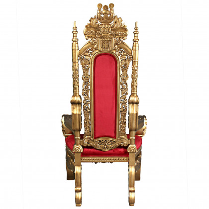 Toscano - Golden Lord Raffles Lion Throne Chair in Gold, Mahogany