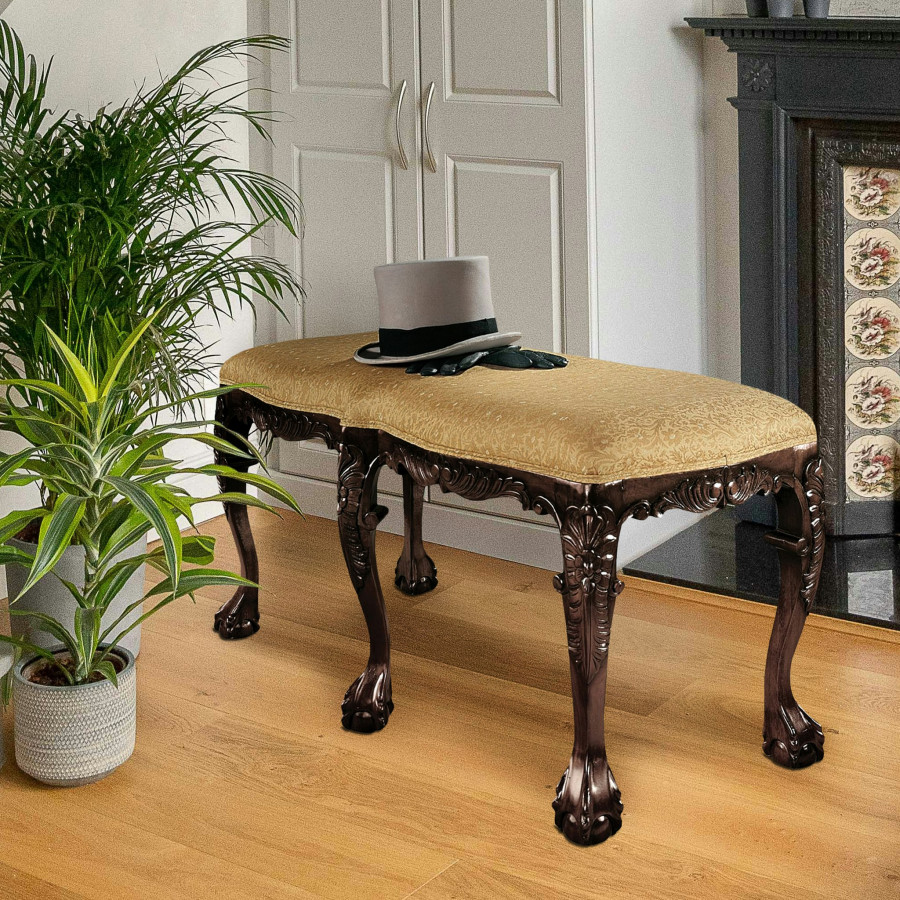 Toscano French Baroque Honey Large Bench - Cherry, Mahogany