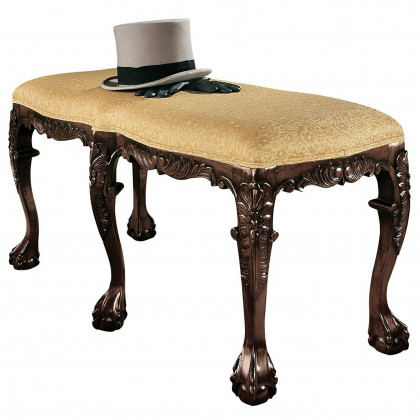 Toscano French Baroque Honey Large Bench - Cherry, Mahogany