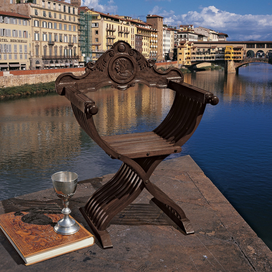 Toscano - The Savonarola Chair in Cherry, Mahogany