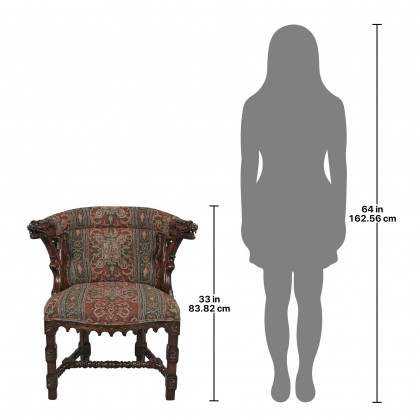 Toscano - Kingsman Manor Dragon Chair in Cherry, Mahogany