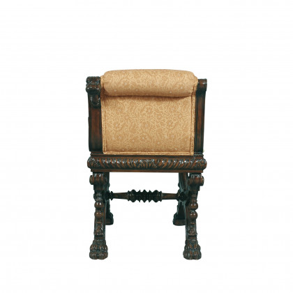 Toscano - Double Griffin Colonnade Bench in Beige, Fabric/Mahogany