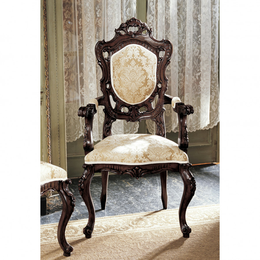 Toscano - Toulon French Rococo Armchair in Mahogany