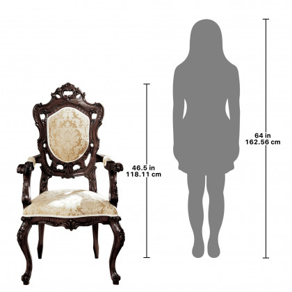 Toscano - Toulon French Rococo Armchair in Mahogany