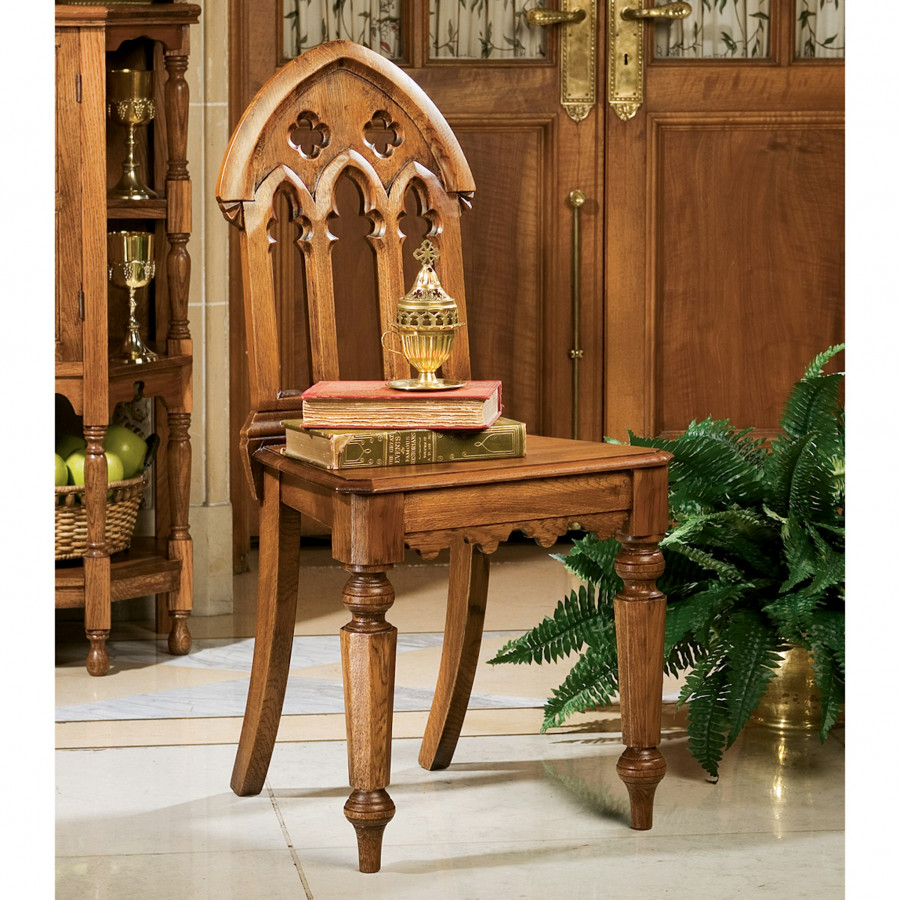 Toscano - The Abbey Gothic Revival Chair in Walnut, Mahogany
