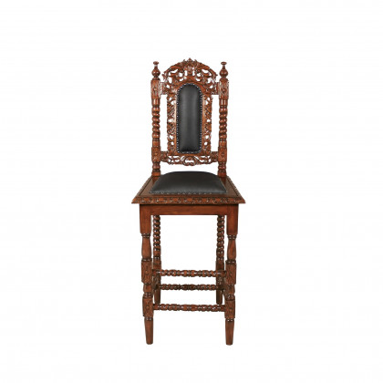 Toscano - Charles II Gothic Bar Stool in Walnut, Mahogany