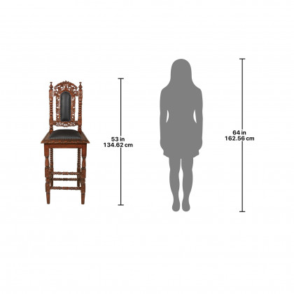 Toscano - Charles II Gothic Bar Stool in Walnut, Mahogany