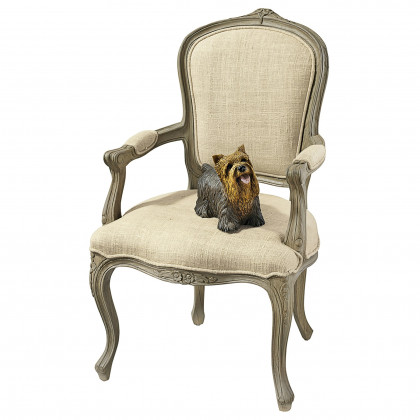 Toscano - The Carlisle Louis XV Armchair in Cream, Fabric/Mahogany