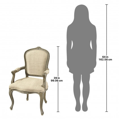 Toscano - The Carlisle Louis XV Armchair in Cream, Fabric/Mahogany