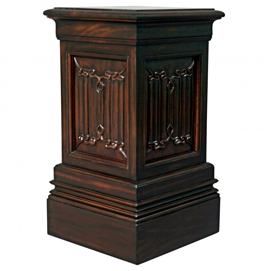 Toscano Canterbury Abbey Linen Fold Gothic Medium Display Pedestal