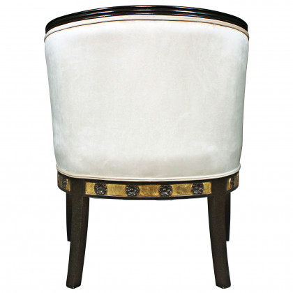 Toscano - Neoclassical Graceful Swans Tub Chair in Ivory, Velvet