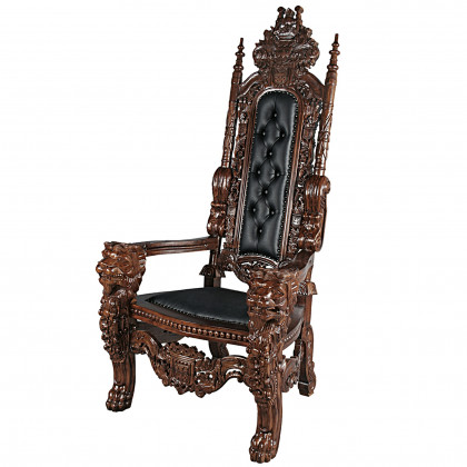 Toscano The Lord Raffles Lion Throne Chair - Leather
