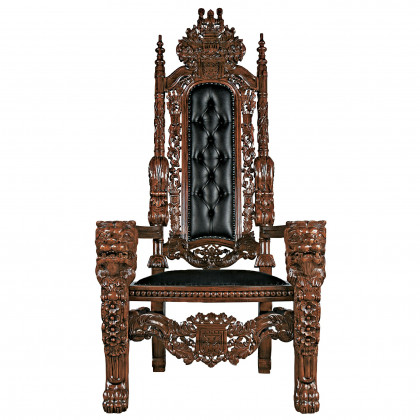 Toscano The Lord Raffles Lion Throne Chair - Leather