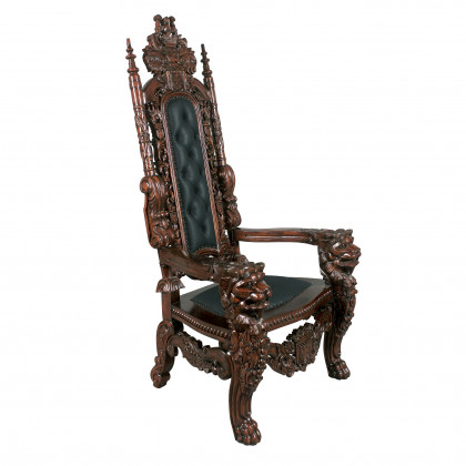 Toscano The Lord Raffles Lion Throne Chair - Leather