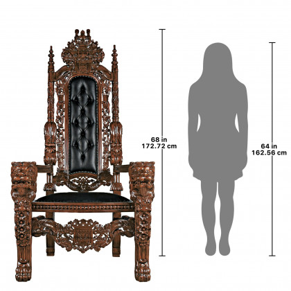 Toscano The Lord Raffles Lion Throne Chair - Leather