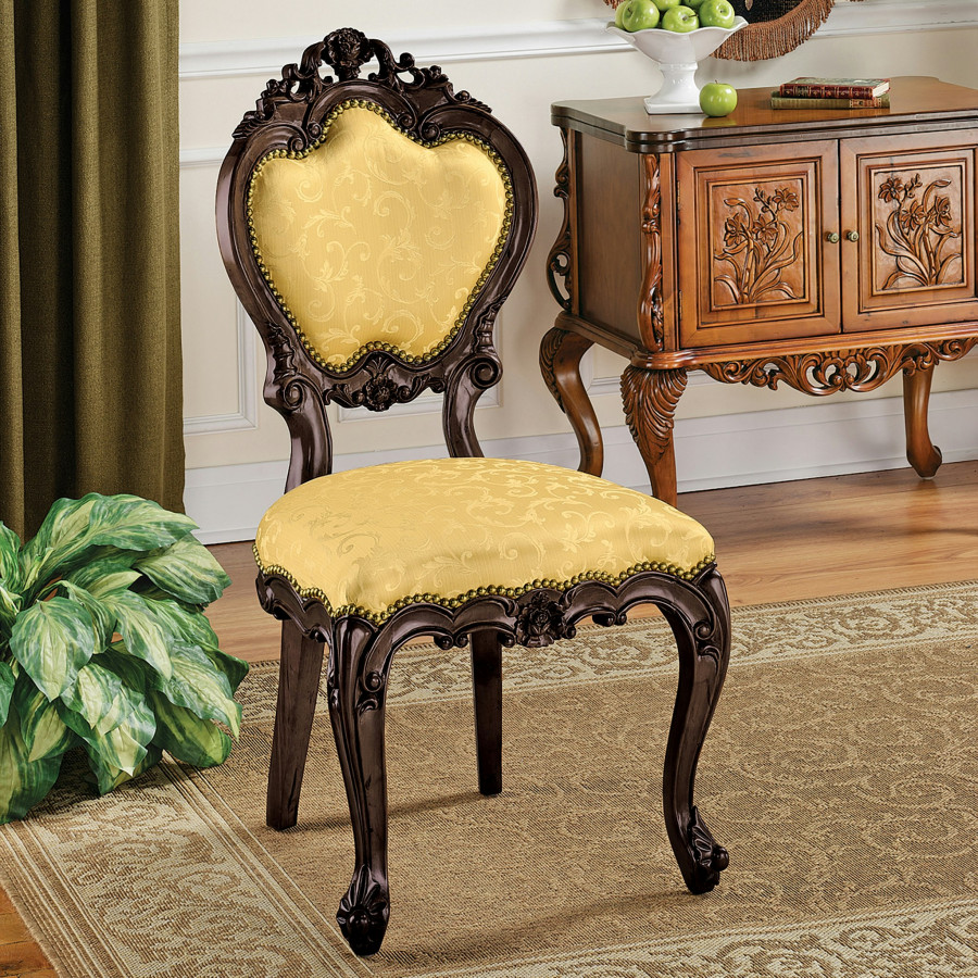 Toscano - Lady Ambrose Shield Back Accent Chair in Mahogany