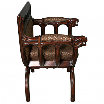 Toscano - Renaissance San Lorenzo Chair in Brown, Fabric/Mahogany