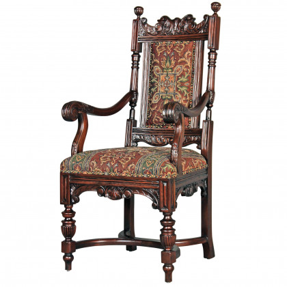 Toscano - Grand Classic Edwardian Dining Armchair in Walnut, Mahogany
