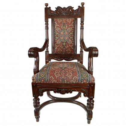 Toscano - Grand Classic Edwardian Dining Armchair in Walnut, Mahogany