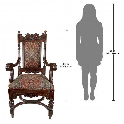 Toscano - Grand Classic Edwardian Dining Armchair in Walnut, Mahogany