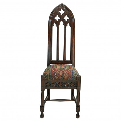 Toscano - Viollet-le-Duc Gothic Cathedral Side Chair in Mahogany