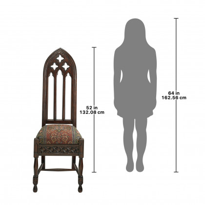 Toscano - Viollet-le-Duc Gothic Cathedral Side Chair in Mahogany