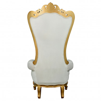 Toscano - Contessa Stylish Baroque Throne Chair in Ivory, Velvet