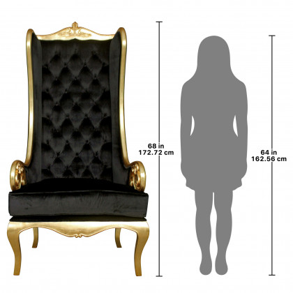 Toscano - Contemporary Palazzo Ducale Throne Chair in Ebony, Velvet