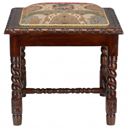 Toscano - Charles II Gothic Stool in Walnut, Mahogany