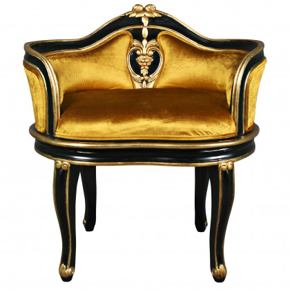 Toscano - Royal Soubrette Chair in Gold, Velvet
