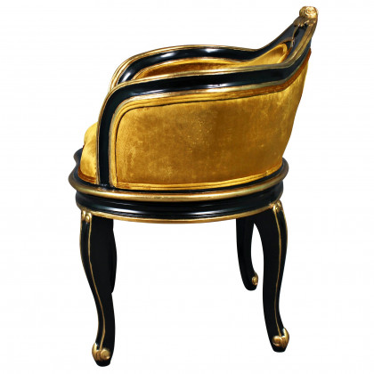 Toscano - Royal Soubrette Chair in Gold, Velvet