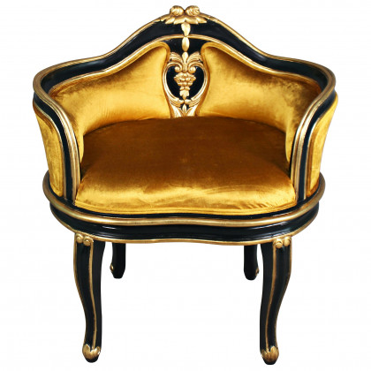 Toscano - Royal Soubrette Chair in Gold, Velvet