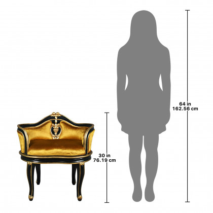 Toscano - Royal Soubrette Chair in Gold, Velvet