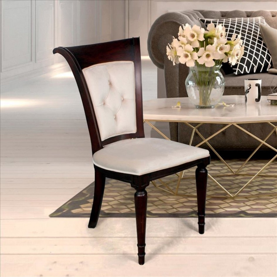 Toscano - Bacall Waterfall Curved Back Dining Chair in Walnut, Mahogany