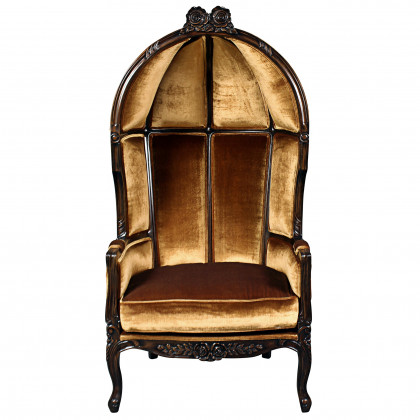 Toscano - Victorian-Style Lady Alcott Balloon Chair in Walnut, Mahogany
