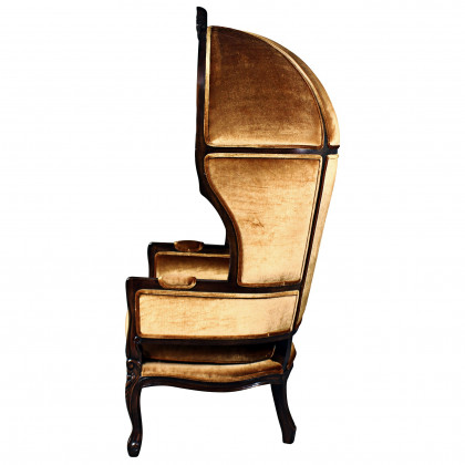 Toscano - Victorian-Style Lady Alcott Balloon Chair in Walnut, Mahogany